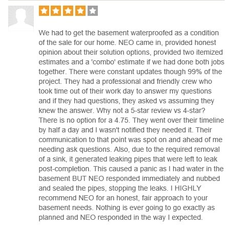 Review for NEO Waterproofing
